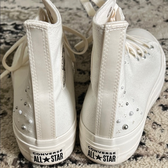 Converse Women's Cream High-Top Sneakers - Picture 3 of 4